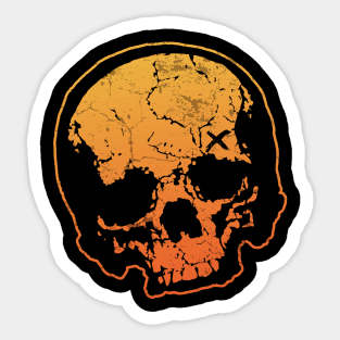 Orange Crush Skull Sticker